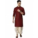 Men Cotton Kurta amp Silk Dhoti 
