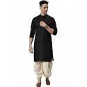 Men Cotton Kurta amp Silk Dhoti 
