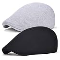 FEINION Men Cotton Newsboy Cap Soft Fit Cabbie Hat