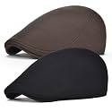 FEINION Men Cotton Newsboy Cap Soft Fit Cabbie Hat