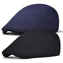 FEINION Men Cotton Newsboy Cap Soft Fit Cabbie Hat