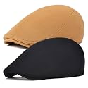 FEINION Men Cotton Newsboy Cap Soft Fit Cabbie Hat