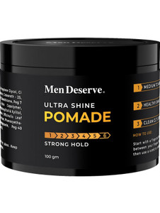 men deserve hair styling ultra shine pomade for strong hold and wet look hairstyles  hair wax for men hair styler 100 g