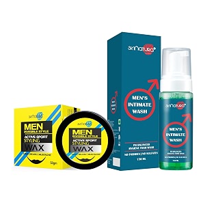 men invisible style active sport styling hair wax 50gm restylable anytime amp men39s intimate wash 150ml combo pack