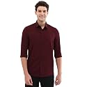 Men Maroon Slim Fit Solid Full Sleeves