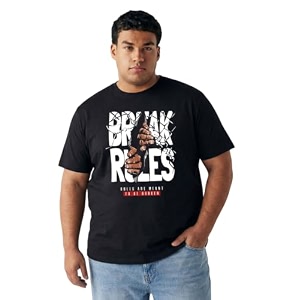 Men Plus Size Printed Cotton Round Neck