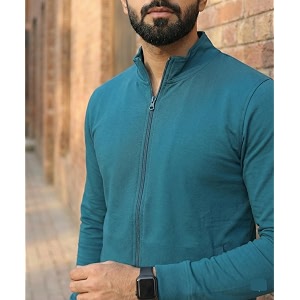 Men Polyester Jacket with Zipper Pocket for
