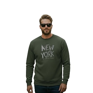 Men Regular Fit Fleece MaroonRound Neck PrintedSweatshirt-JM3763