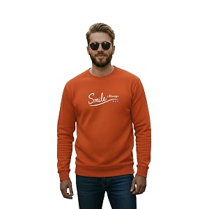 Men Regular Fit Fleece MaroonRound Neck PrintedSweatshirt-JM3763