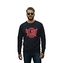 Men Regular Fit Fleece MaroonRound Neck PrintedSweatshirt-JM3763