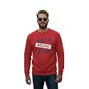 Men Regular Fit Fleece MaroonRound Neck PrintedSweatshirt-JM3763