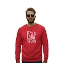 Men Regular Fit Fleece MaroonRound Neck PrintedSweatshirt-JM3763