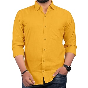 Men Regular Fit Solid Spread Collar Casual