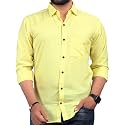 Men Regular Fit Solid Spread Collar Casual