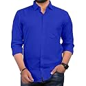 Men Regular Fit Solid Spread Collar Casual
