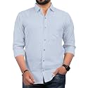 Men Regular Fit Solid Spread Collar Casual