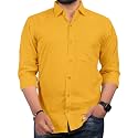 Men Regular Fit Solid Spread Collar Casual