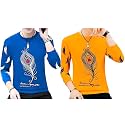 Men Round Neck Cotton Blend Stylish Printed