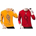 Men Round Neck Cotton Blend Stylish Printed