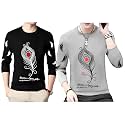 Men Round Neck Cotton Blend Stylish Printed