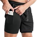 Mens 2 in 1 Active Dual Shorts