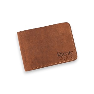Mens Bi-Fold Wallet - Genuine Rustic Brown
