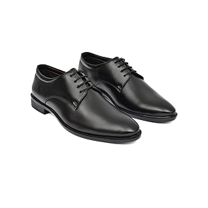 Mens Black Derby Formal Lace-Up Shoes