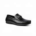 Mens Black Formal Loafers with Metal Buckle
