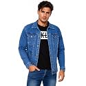 Mens Blue Denim Jacket with Button Closure