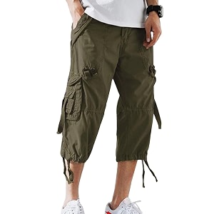 Mens Cargo Shorts 3 4 Relaxed Fit