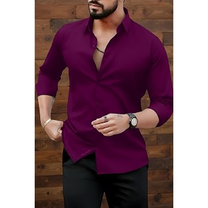 Mens Casual Cotton Blend Shirt Regular