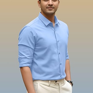 mens casual cotton blend shirt  regular fit  full sleeve  solid design