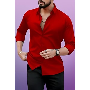 Mens Casual Cotton Blend Shirt Regular