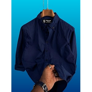 Mens Casual Cotton Blend Shirt Regular