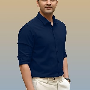 mens casual cotton blend shirt  regular fit  full sleeve  solid design
