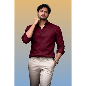 Mens Casual Cotton Blend Shirt Regular