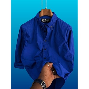 Mens Casual Cotton Blend Shirt Regular