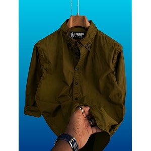 Mens Casual Cotton Blend Shirt Regular