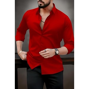 Mens Casual Cotton Blend Shirt Regular