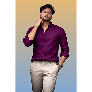 Mens Casual Cotton Blend Shirt Regular