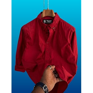 Mens Casual Cotton Blend Shirt Regular