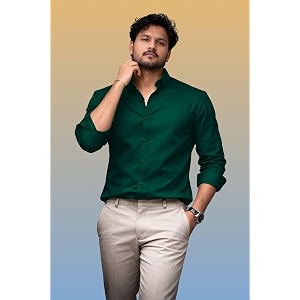 Mens Casual Cotton Blend Shirt Regular