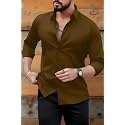 Mens Casual Cotton Blend Shirt Regular
