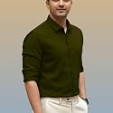 Men’s Casual Cotton Blend Shirt | Regular Fit | Full Sleeve | Solid Design