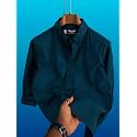 Mens Casual Cotton Blend Shirt Regular