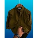 Mens Casual Cotton Blend Shirt Regular