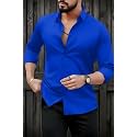Mens Casual Cotton Blend Shirt Regular