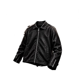 Mens Classic Faux Leather Jacket Full Zip