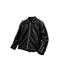 Mens Classic FauxLeather Jacket Full Zip Casual