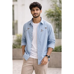 Mens Cotton Blend Casual Wear with Bird